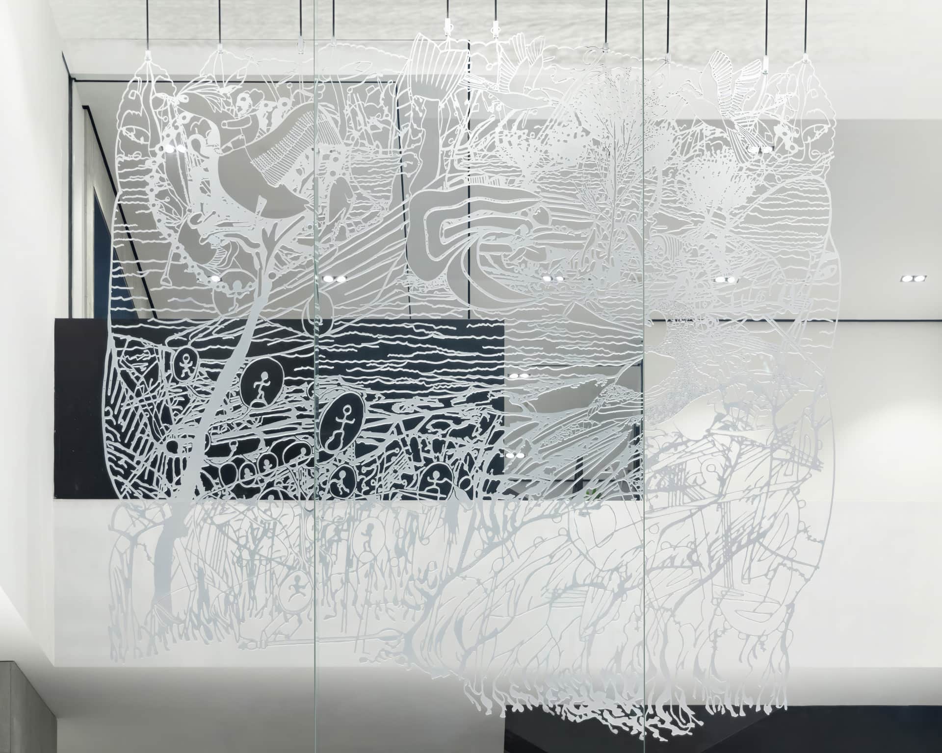 Qavavau Manumie, Alex Fischer, ᐃᒻᒪᕕᒻᒥ Upon the Sea 海上, 2020, installed at Canada Goose, iAPM, Shanghai, China